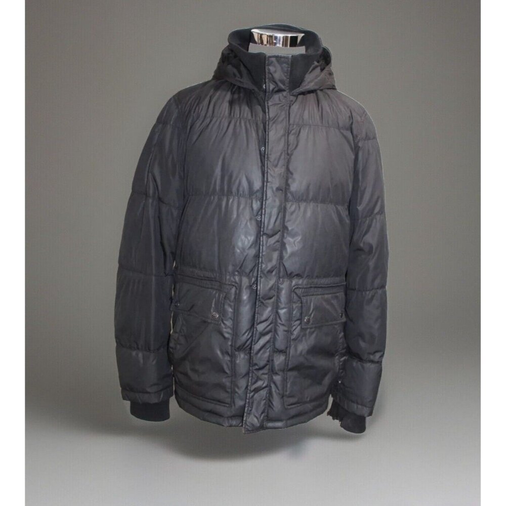 Prada Sport SGV829 black men's goose down parka 2006 mock neck hood size XL / 54